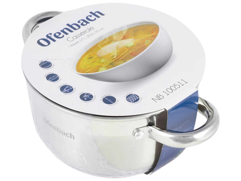 Каструля з кришкою Ofenbach нержавіюча сталь 1,7л