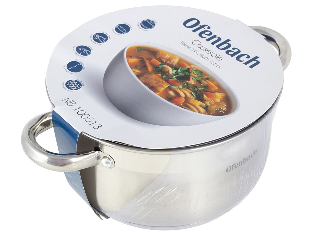 Каструля з кришкою Ofenbach нержавіюча сталь 3,4л