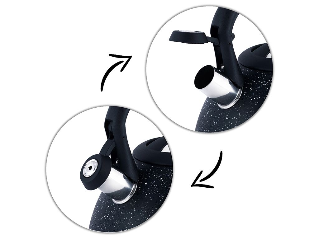 Чайник Kamille индукционное дно, из нержавеющей стали со свистком и нейлоновой ручкой 2,7л