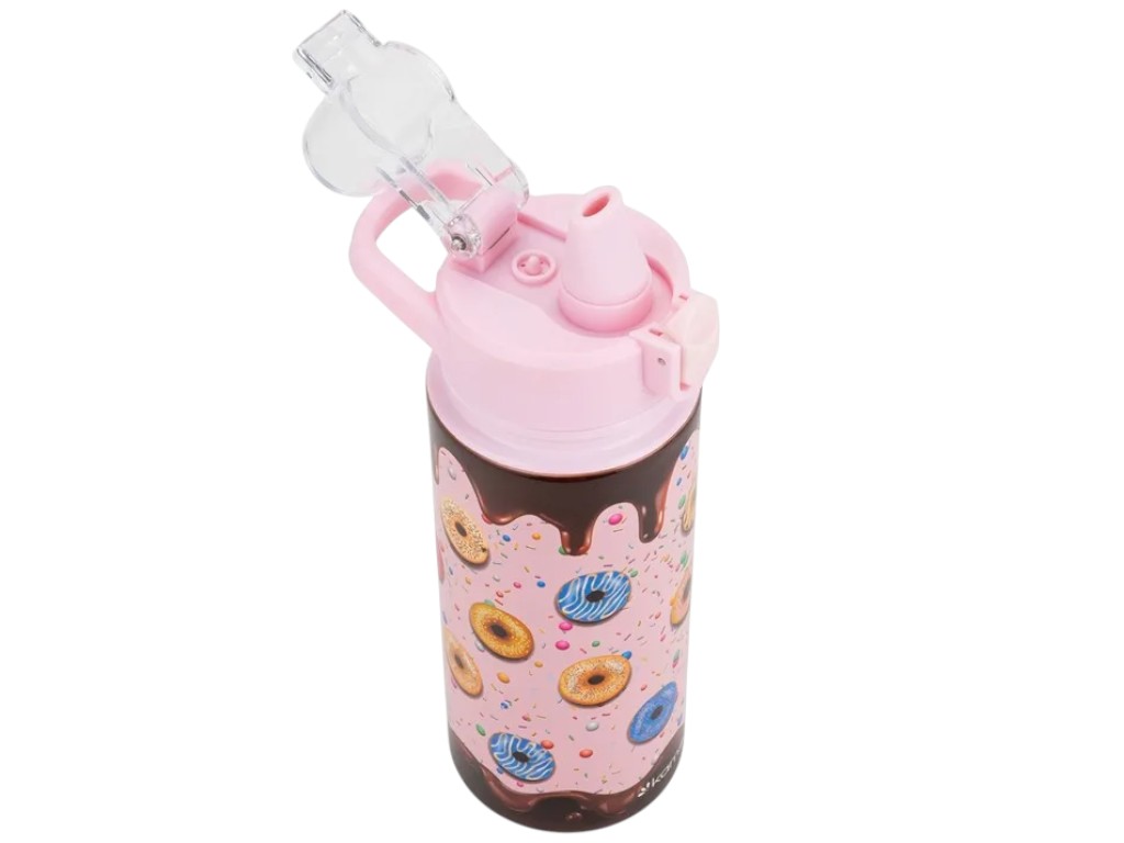 Термос детский, нержавеющая сталь, пластик, силикон, 600мл, 7,9х7,9х19см, 2 дизайна (цена за 1шт)