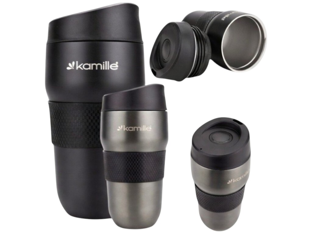 Термокухоль Kamille, герметичний, автоматичний стопор, TPR вставка, нержавіюча сталь, 320мл