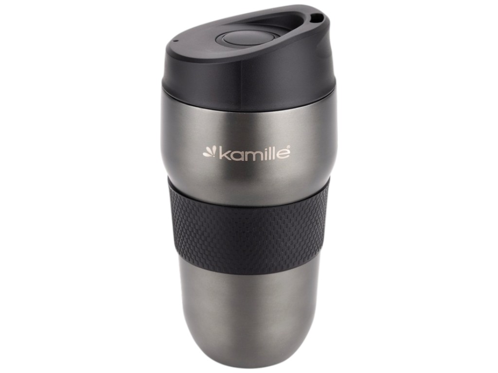 Термокружка Kamille, герметичная, автоматический стопор, TPR вставка, нержавеющая сталь, 320мл