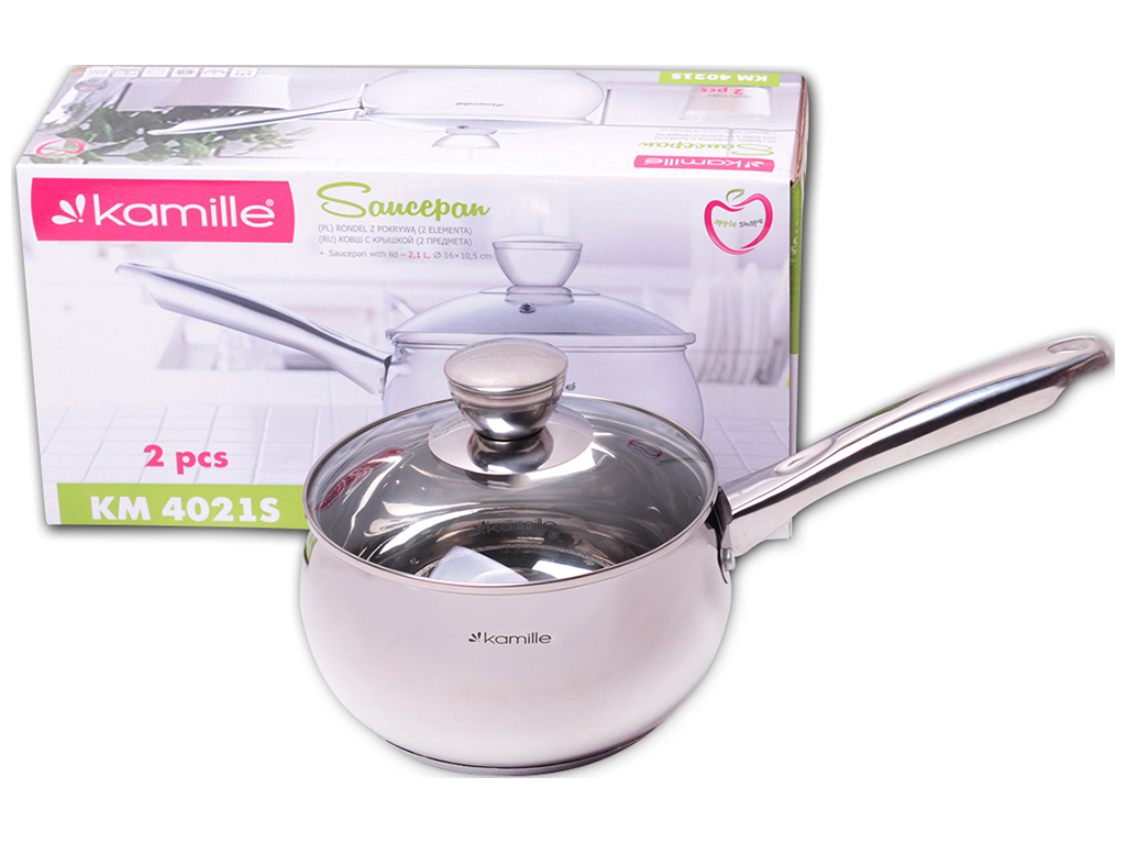 Ківш з кришкою Kamille нержавіюча сталь 2,1л