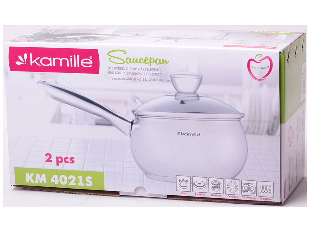 Ківш з кришкою Kamille нержавіюча сталь 2,1л