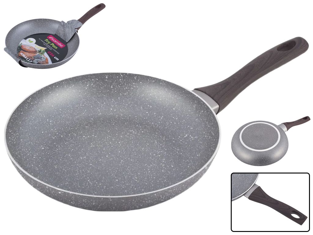 Сковорода алюминиевая с антипригарным покрытием Kamille Grey marble 26см
