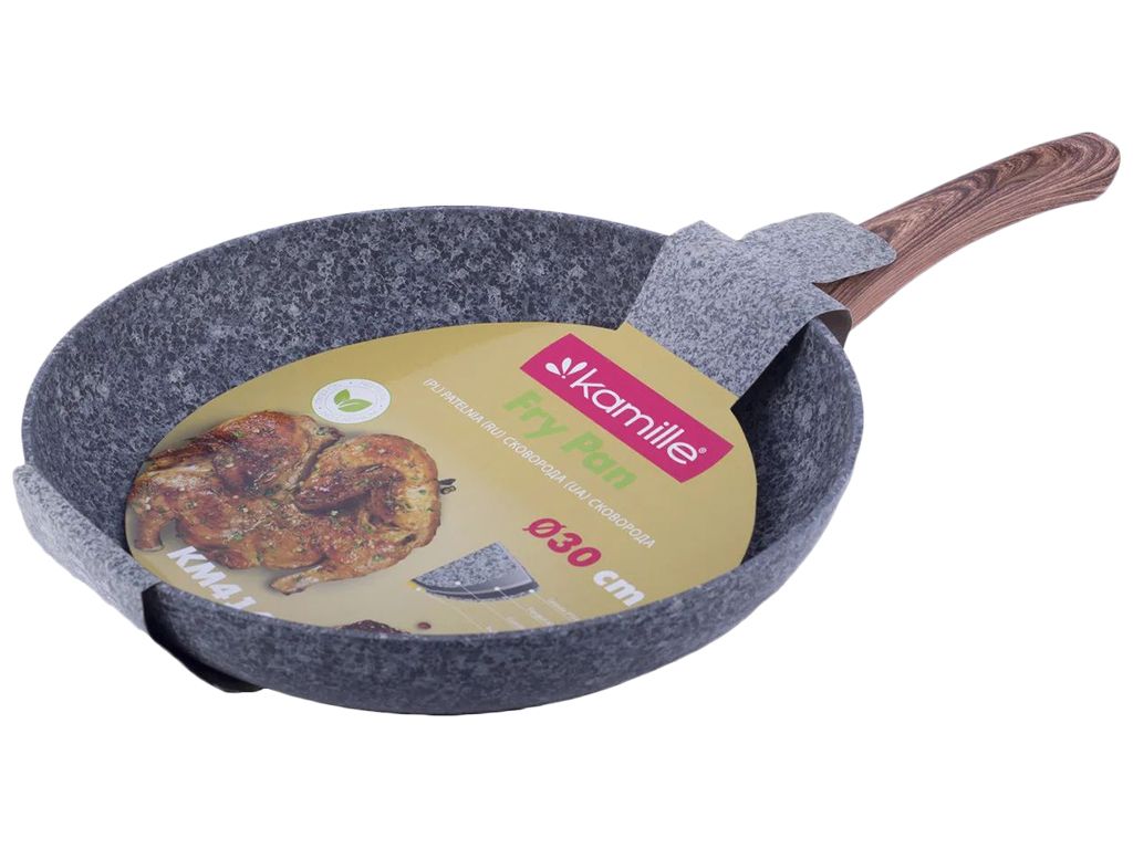 Сковорода алюминиевая с антипригарным покрытием PTFE Kamille 30см