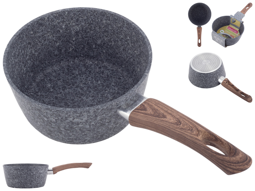 Ківш алюмінієвий Kamille з антипригарним покриттям Grey marble D16см 1,2л