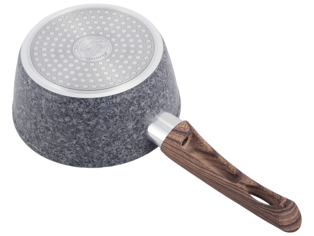 Ківш алюмінієвий Kamille з антипригарним покриттям Grey marble D16см 1,2л