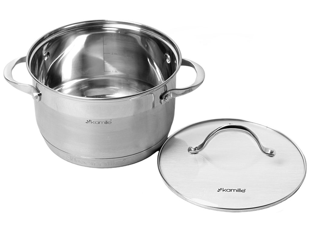 Кастрюля с крышкой Kamille нержавеющая сталь, 7-слойное дно D20см 3,9л