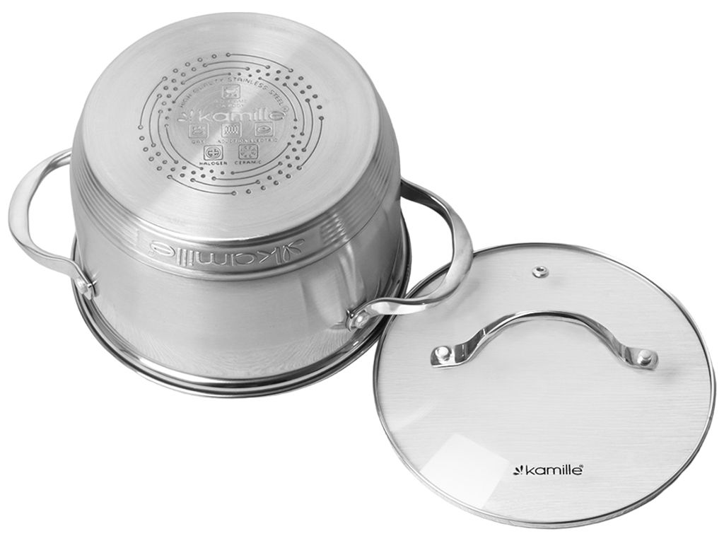 Кастрюля с крышкой Kamille нержавеющая сталь, 7-слойное дно D20см 3,9л