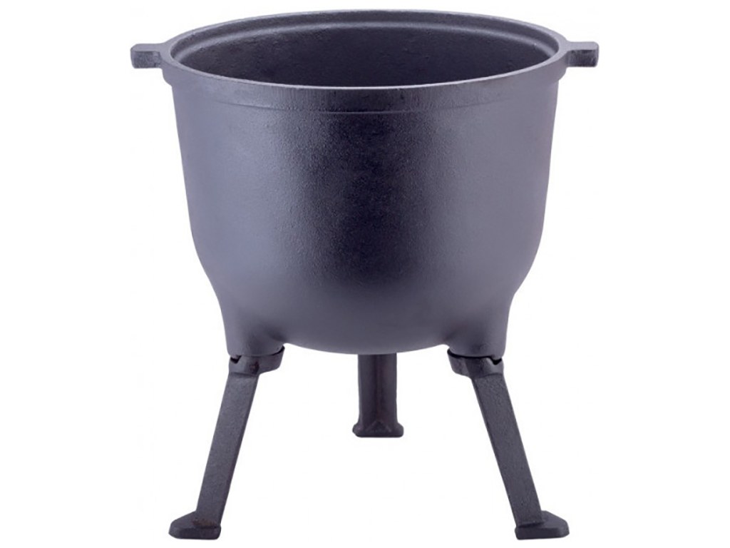 Котелок чугунный с крышкой Kamille на ножках, с креплениями 15л