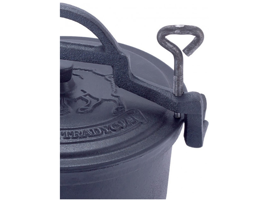 Котелок чугунный с крышкой Kamille на ножках, с креплениями 15л