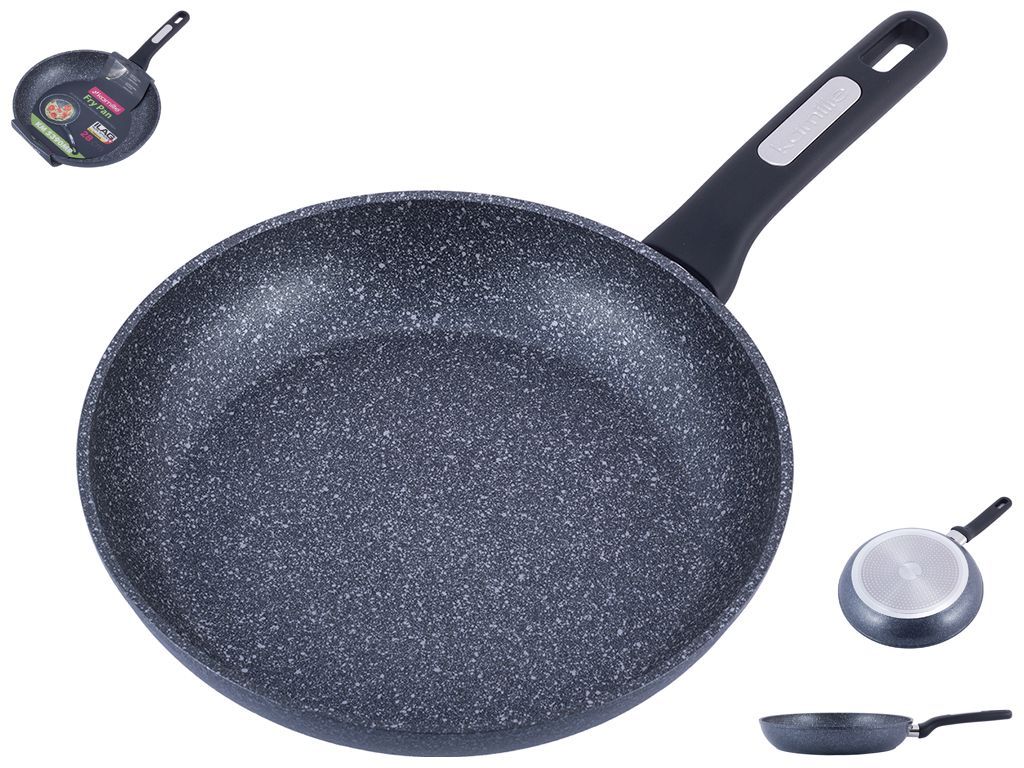 Сковорода Kamille с покрытием черный мрамор из алюминия D28см