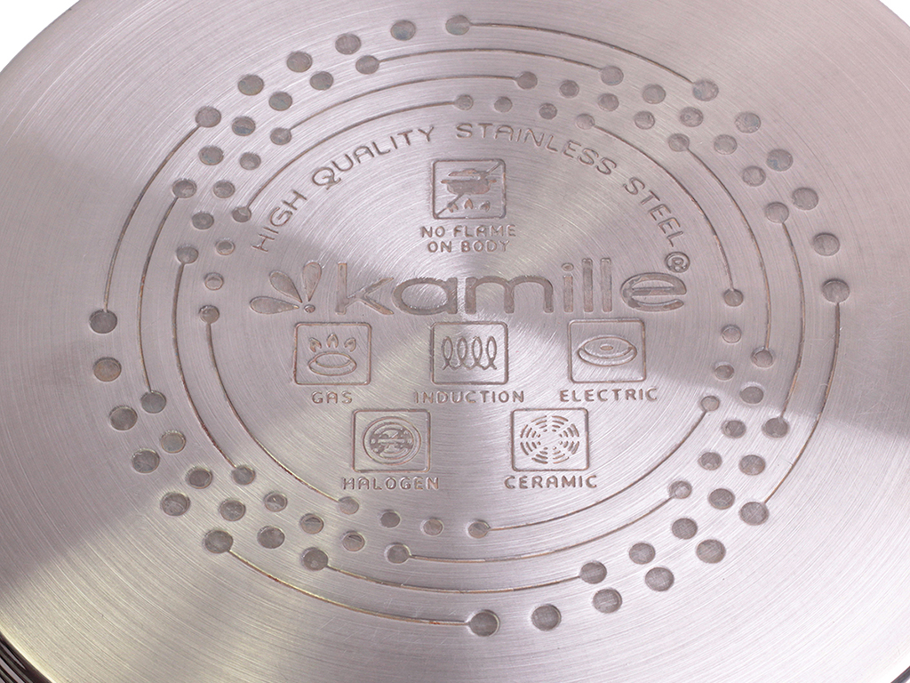 Набір каструль Kamille з нержавіючої сталі 6 предметів (5л, 6,5л, 8л)