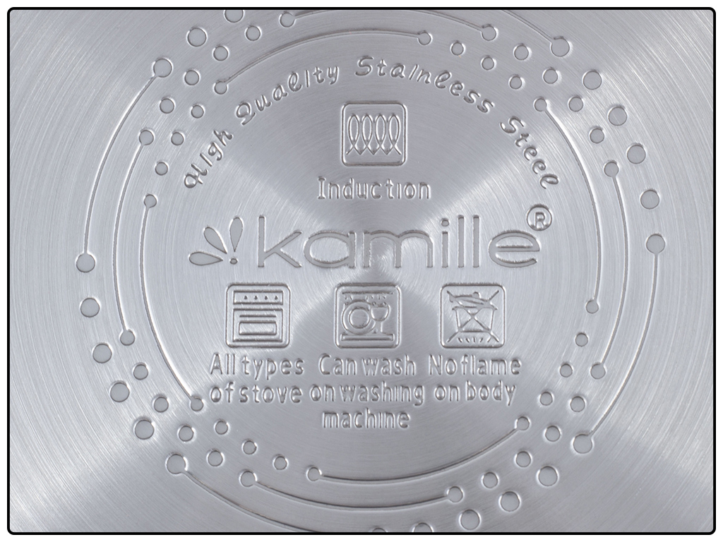 Набір каструль Kamille з нержавіючої сталі 6 пр. (16х10см 2,1л, 20х11,5см 3,7л, 24х13,5см 6,1л)