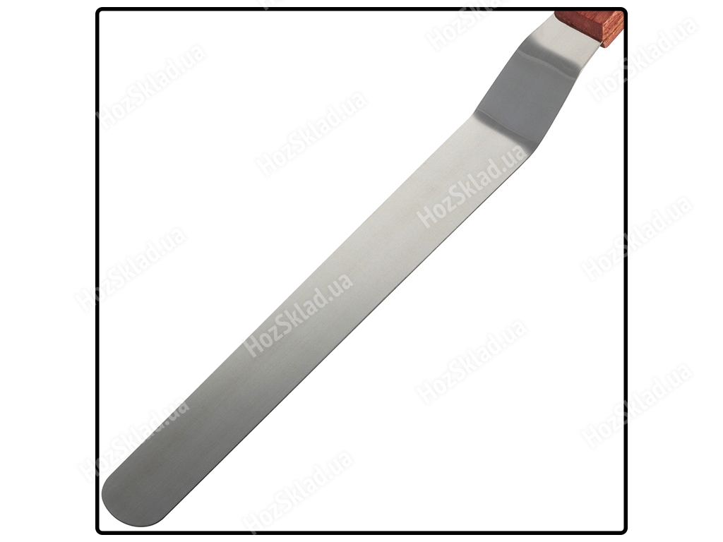 Купить Шпатель кондитерский Kamille нержавеющая сталь, деревянная ручка 25см - фото 5