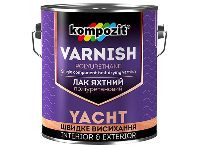 Лак яхтний поліуретановий Kompozit 0,7л напівматовий (Композит)