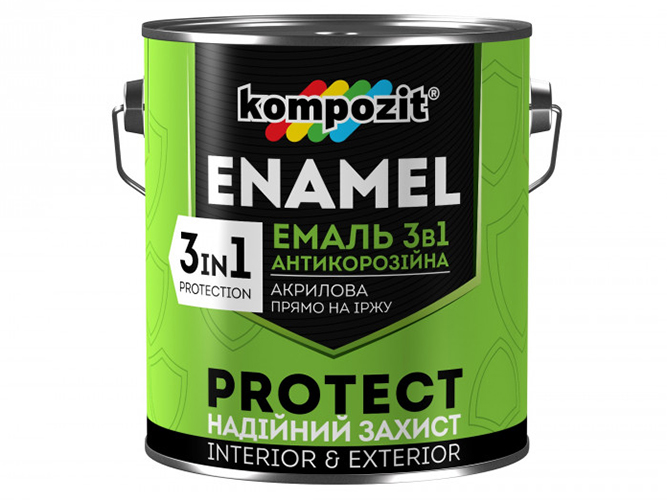 Емаль антикорозійна 3в1 PROTECT, Синя (RAL 5010) 10кг