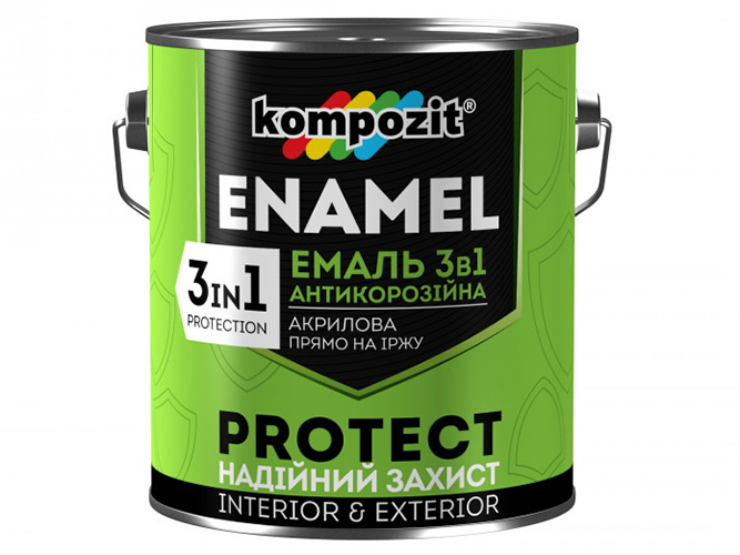 Эмаль антикоррозионная 3в1 PROTECT, Красно-коричневая 10кг