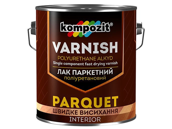Лак паркетний поліуретановий Kompozit 2,5л глянцевий (Композит)