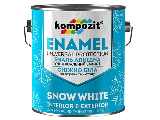 Емаль сніжно-біла глянцева Kompozit 2,8 кг (Композит)
