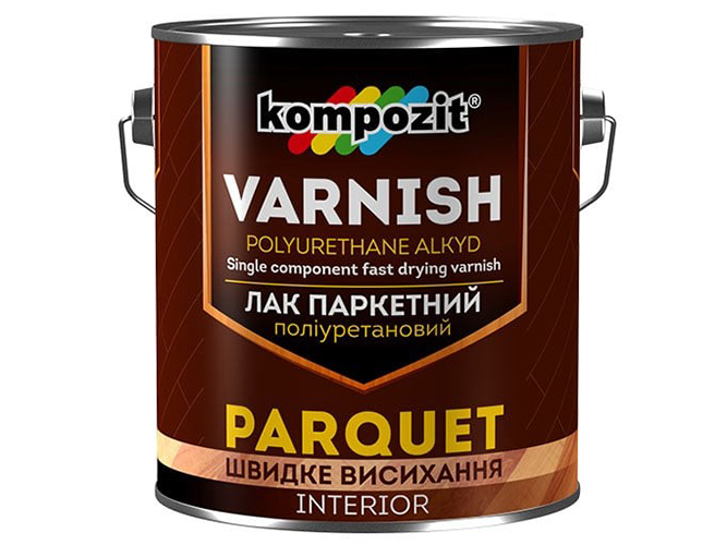 Лак паркетний поліуретановий Kompozit 2,5л напівматовий (Композит)