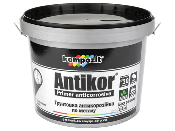 Грунтовка для метала Antikor Kompozit (Композит Антикор) Светло серая 3,5кг
