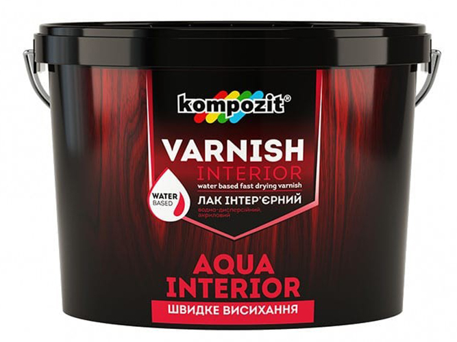 Лак интерьерный Kompozit Aqua Interior 10л полуматовый (Композит Аква Интериор)
