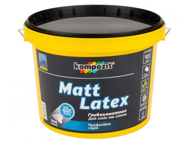 Фарба інтер'єрна Kompozit Matt Latex 2,7л (Композит Матлатекс)