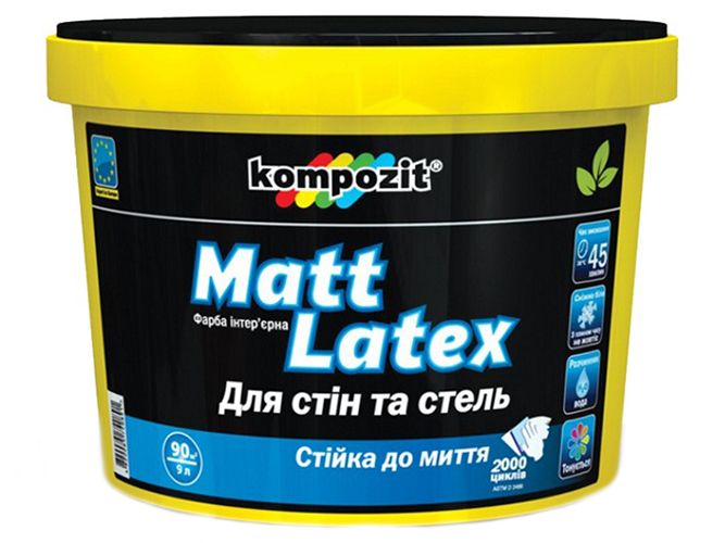 Фарба інтер'єрна Kompozit Matt Latex 9л (Композит Матлатекс)