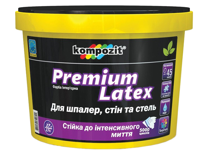 Фарба інтер'єрна Kompozit Premium Latex 2,7л (Композит Преміум Латекс)