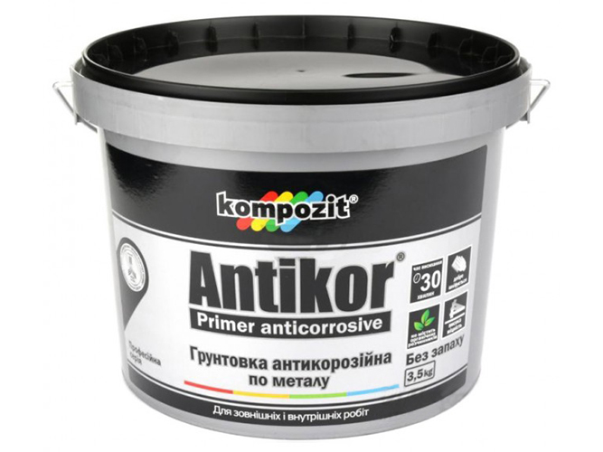 Грунтовка для металу Antikor Kompozit (Композит Антикор) Червоно-Коричнева 3,5кг