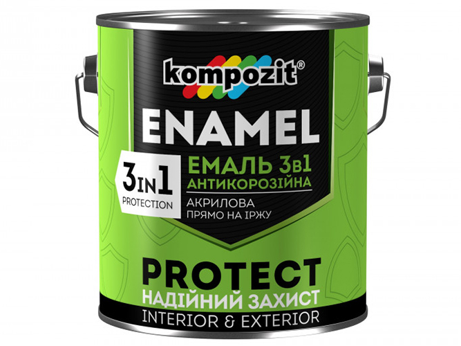 Эмаль антикоррозионная 3в1 PROTECT, Коричневая 10кг