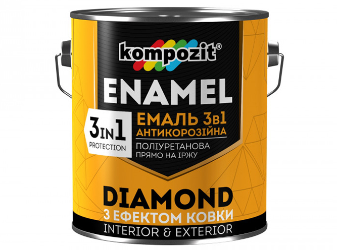 Емаль антикорозійна 3в1 Diamond Kompozit 2,5кг (Композит Діамант) Коричневий