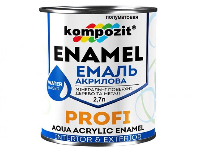 Эмаль акриловая PROFI Белая /шелк.-матовая/2,7л
