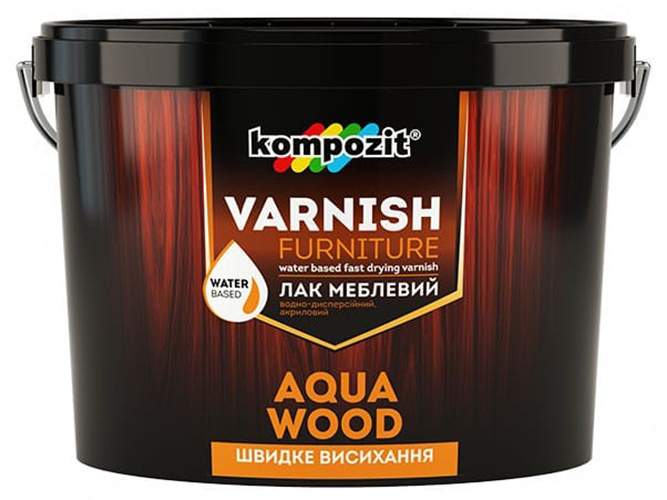 Лак мебельный,матовый Kompozit Aqua Wood 2,5л (Композит Аква Вуд)