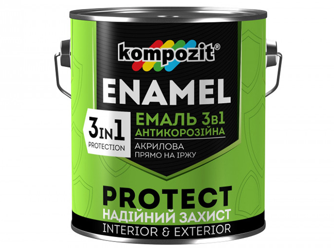 Емаль антикорозійна 3в1 PROTECT, Червоно-коричнева 2,7 кг
