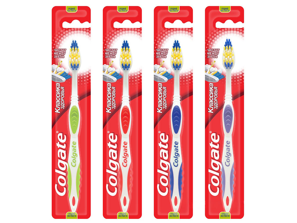 Зубна щітка Colgate Класика Здоров'я , середня жорсткість (ціна за 1 шт)