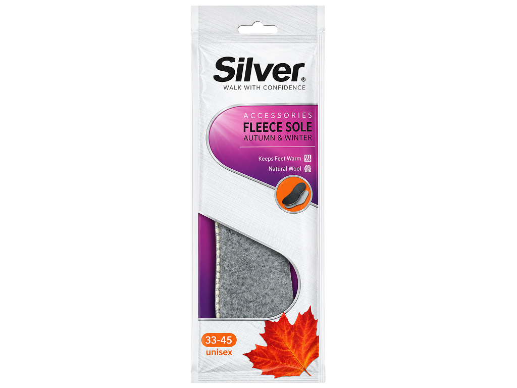 Стельки флисовые Silver, осень-зима, унисекс, размеры 33-45