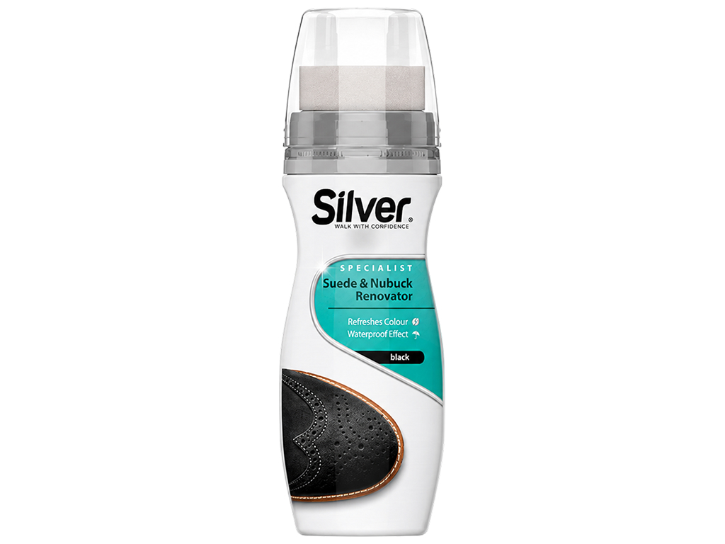 Крем-фарба для догляду за взуттям Silver Specialist, для замші та нубуку, чорна, 75 мл
