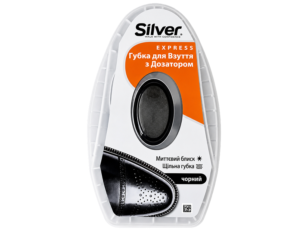 Губка-блеск для ухода за обувью Silver Express, с дозатором, чёрная, 6 мл