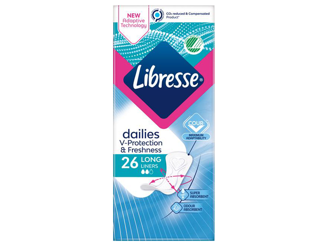 Прокладки щоденні Libresse Dailies V-Protection & Freshness Long Soft, 26 шт