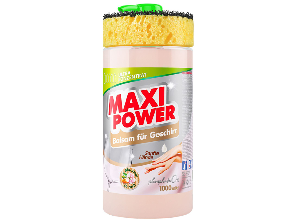 Засіб для миття посуду Maxi Power Мигдаль, 1л