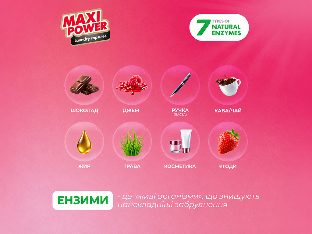 Капсули для прання Maxi Power Квітковий вітер, універсальні, 26шт