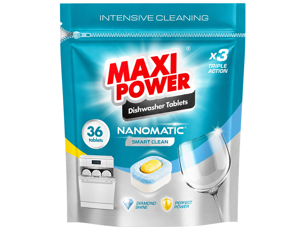 Таблетки Maxi Power Nanomatic для посудомоечных машин, 36шт Таблетки Maxi Power Nanomatic для посудомоечных машин, 36шт