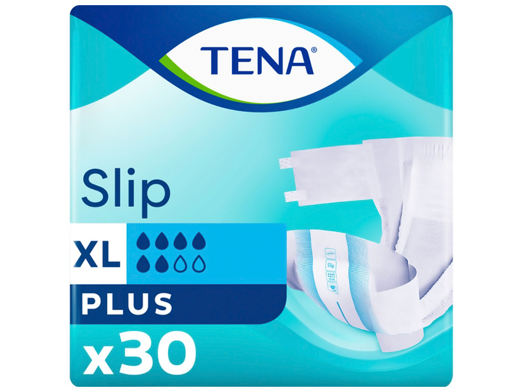 Подгузники для взрослых Tena Slip Plus XL, 120-160см, 6капель, 30шт