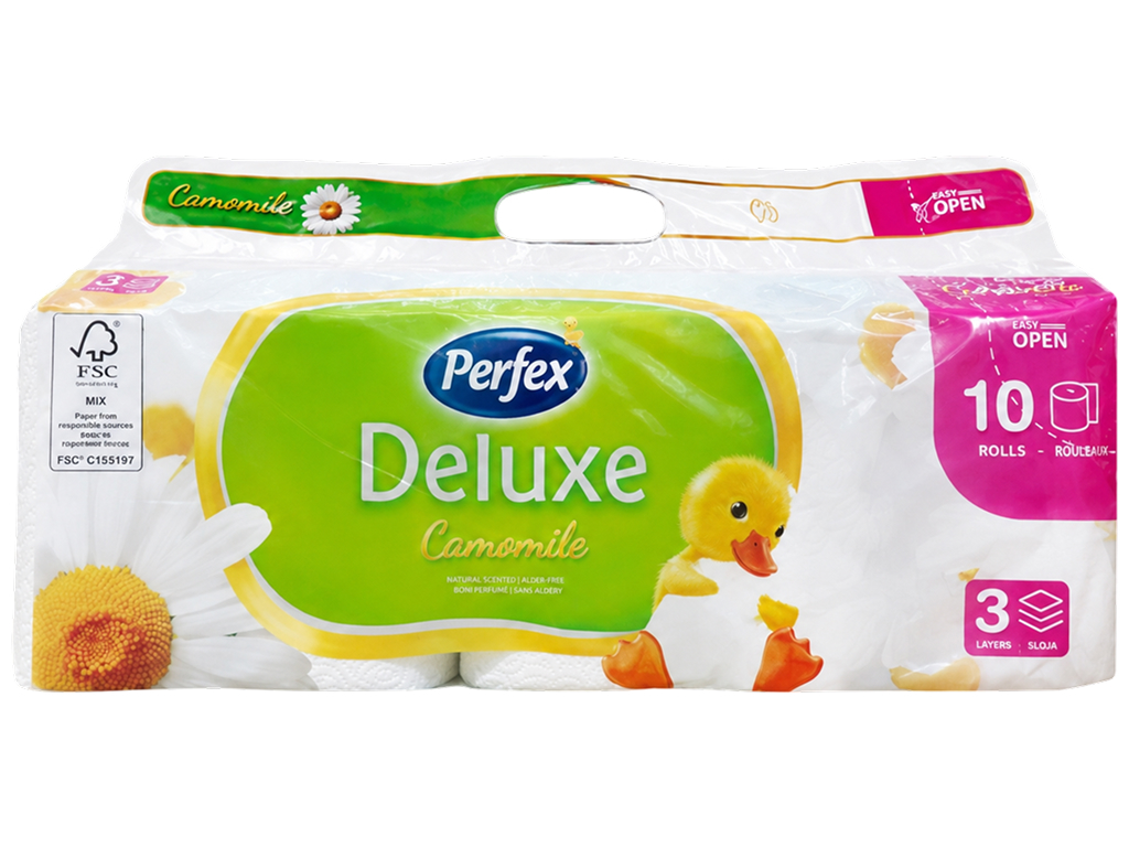 Туалетная бумага Perfex Deluxe Ромашка, 3 слоя, 10шт, (цена за набор) Туалетная бумага Perfex Deluxe Ромашка, 3 слоя, 10шт, (цена за набор)