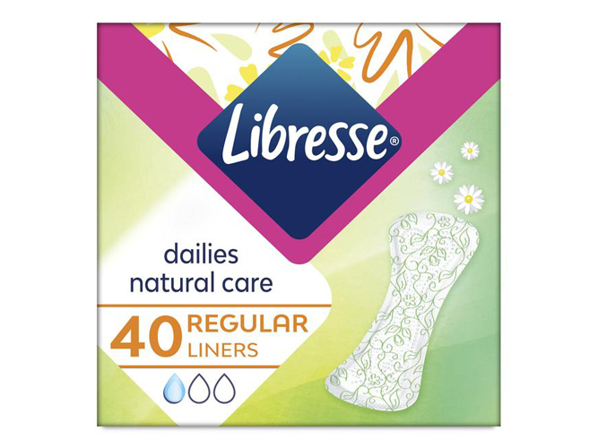 Прокладки щоденні Libresse Natural Care normal з алое вера та ромашкою, 40 шт
