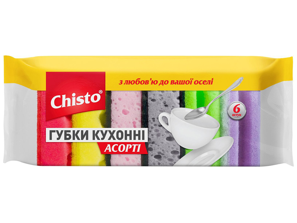 Губки кухонные Chisto Ассорти, 6шт