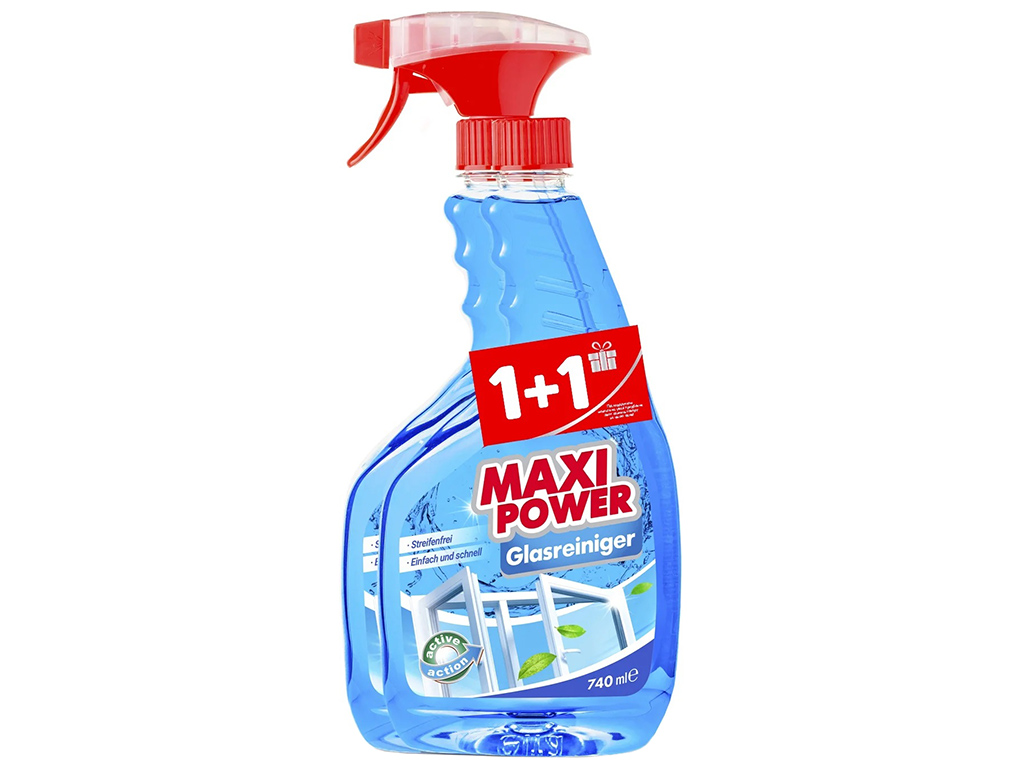 Средство для мытья стекол Maxi Power, 740мл +запаска